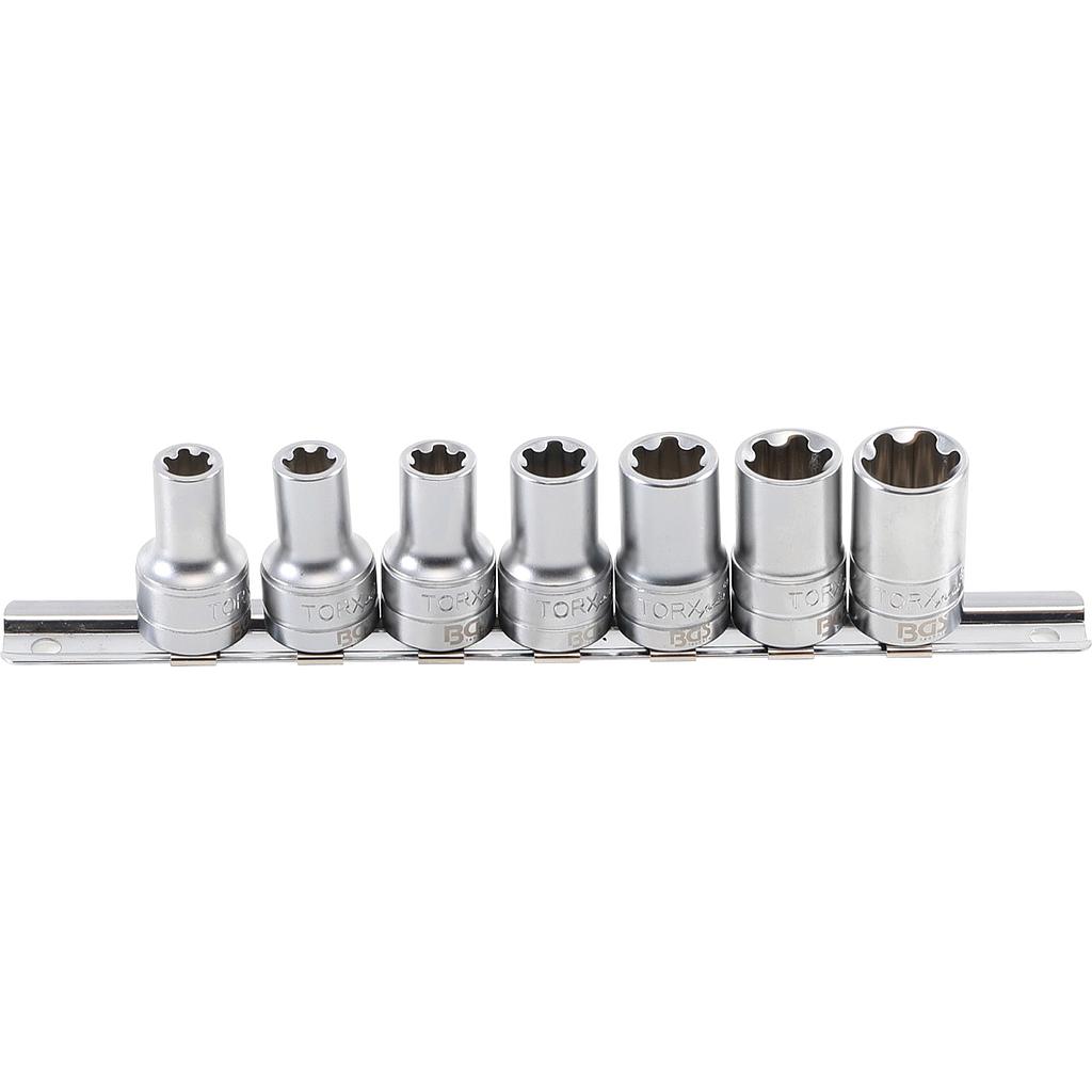 Steckschlüssel-Einsatz-Satz T-Profil Plus (für Torx Plus) | Antrieb Innenvierkant 10 mm (3/8&quot;) | SW 10EP - 20EP | 7-tlg.