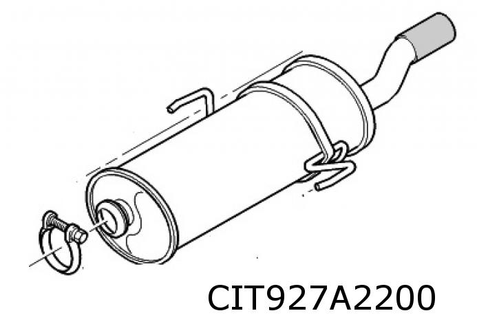 Saxo (1.4i/1.6i) achterdemper met chrome eindstuk