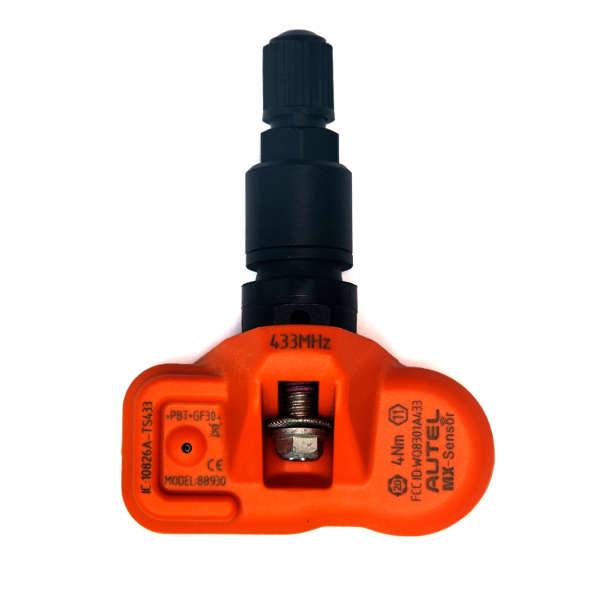 Capteur universel de pression des pneus Autel programmé avec valve métallique noir 433 MHz